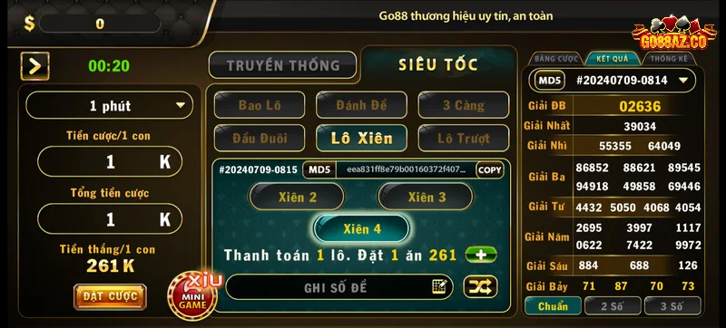 Tham gia Xổ số siêu tốc trên Go88 mang đến cơ hội đổi đời siêu nhanh